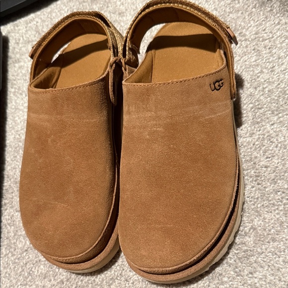 UGG Shoes - UGG Chestnut Suede Back-Strap Clogs